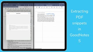 How to extract PDF snippets in GOODNOTES 5One minute tutorial [upl. by Lambrecht]