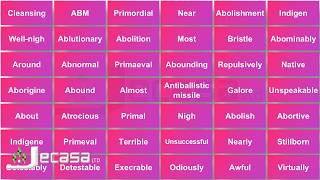 English Vocabulary  Lesson 3  Abounding Abound Ablutionary Abolition Aboriginal  Synonyms [upl. by Braca197]