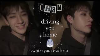 Stray Kids ASMR Bang Chan Driving You Home🐺💤rain voice [upl. by Hsejar975]