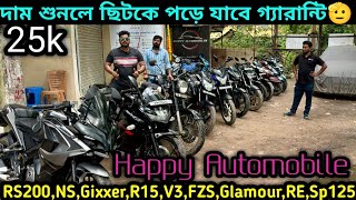 Cheapest second handbike showroom nearKolkata Rs200R15V3GixxerFzRESP₹25kHappy Automobiles [upl. by Dehnel]