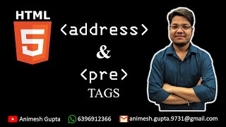 Lecture 11  ADDRESS tag and PRE tag [upl. by Harts565]