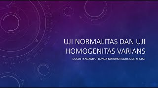 Uji Normalitas dan Homogenitas Varians [upl. by Mariette]