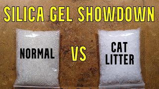 Silica gel desiccant showdown  normal versus crystal cat litter [upl. by Hardigg]