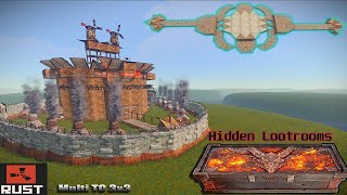 Rust  Base build 2020   Clan base design 3x3  4 bunkers  hidden lootrooms [upl. by Salamone]