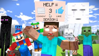 HELP Herobrine FULL MOVIE  Minecraft Film Animation Season 1 [upl. by Ayatahs427]