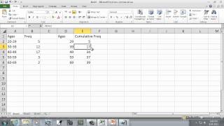 Excel 2010 Creating an Ogive Graph [upl. by Nwahshar]