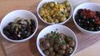 How To Make Four Types Of Marinated Olives [upl. by Nairbal]