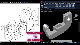 AutoCAD Tutorial Convert Isometric Drawing to 3D Model [upl. by Ahcsrop814]