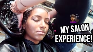 CUTTING MY NATURAL HAIR  SALON EXPERIENCE [upl. by Osber]