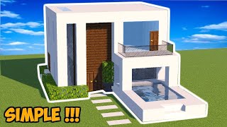 ✔ Como hacer una CASA MODERNA SIMPLE para Minecraft Survival [upl. by Julienne]