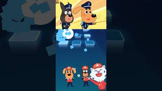 SHERIFF LABRADOR EXE vs SHERIFF PAPILLON vs DOBIE EXE X Coffin Dance 008 Tiles Hop shorts [upl. by Ecyla]