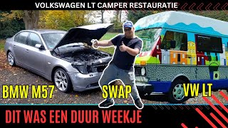 Werkplaats Vlog 15 VW LT camper restauratie voorbereiding BMW M57 swap avontuur in Duitsland [upl. by Eirhtug]