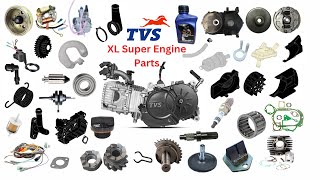 TVS XL Super Engine Spare Parts Price List  XL Super Heavy Duty Spare Parts  XL Super Engine Price [upl. by Aehsrop]