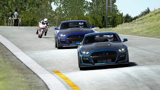 Ford Shelby GT500 Drag Turbo vs MotoGP Honda RC213V at Old SPA [upl. by Nellir]