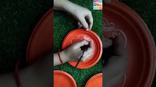 Beautiful easy terracotta plate 🥰🥰satisfying art video😘😘 art shorts [upl. by Koeppel]