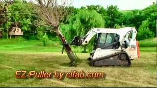 Tree Puller EZPuller Skid Steer Tree and Post Puller [upl. by Anella556]