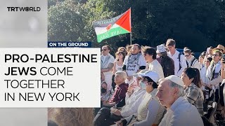 ProPalestine Jews gather in New York on the holiest day of Judaism [upl. by Eninotna]