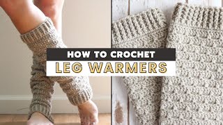 How To Crochet Leg Warmers  Free Crochet Pattern Tutorial [upl. by Airekal]