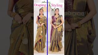 New draping style for upcoming festivalssareedraping drapingsaree fashion [upl. by Sibilla211]