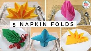 FIVE Napkin Folding Tutorials amp Folding Napkin Techniques  As Seen on The Rachael Ray Show [upl. by Ambur]