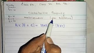 Class 5678 distributive property multiplication over addition maths 🫀🌎 [upl. by Dnalor930]