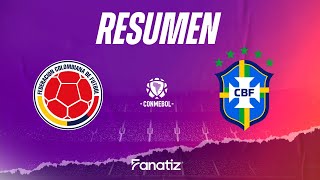 Colombia 21 Brasil Resumen goles y highlights del partido por Eliminatorias 2026 [upl. by Atteinotna]