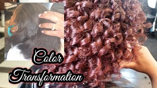 COPPER Brown Hair dye on relaxed hair [upl. by Millburn161]