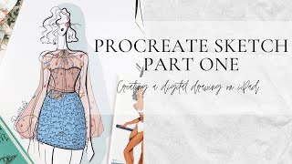 Procreate Fashion Illustration PART 1  Lirika Matoshi Fashion Art  How To Draw In Procreate [upl. by Naoj651]