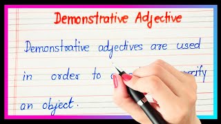 Definition of demonstrative adjective  What is demonstrative adjective  Example of demonstrative [upl. by Aurita92]