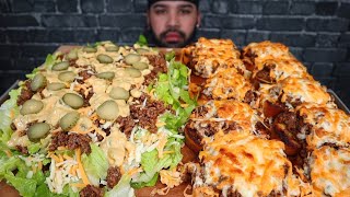 ASMR GARLIC BREAD SLOPPY JOES AND BIG MAC SALAD MUKBANG [upl. by Floria]