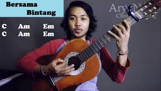 Chord Gampang Bersama Bintang  Drive by Arya Nara Tutorial Gitar [upl. by Rellia]