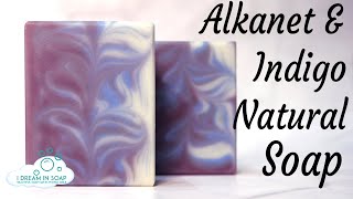 How to make Natural Lavender alkanet and indigo cold process soap Taiwan swirl variation [upl. by Owens870]