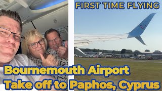 First time on a Plane Boeing 737  Bournemouth to Paphos Cyprus  TAKE OFF [upl. by Rellia]