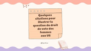 Agrégation Interne Anglais 2023  Citations Droit de Vote des Femmes [upl. by Gainor]