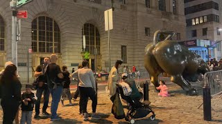 NYC Night Walk  Financial District Wall Street Stone Street World Trade Center  October 2023 [upl. by Cynthea]