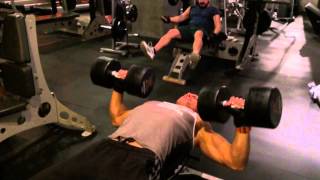 Dumbbell Chest Press 100 pounds [upl. by Nettirb]