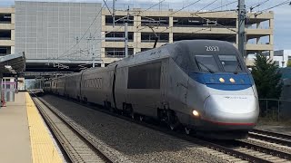 Fast Amtrak Acela Flies Past TF Green Airport HD [upl. by Naira95]