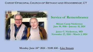 Service of Remembrance for Miriam and James Niederman [upl. by Ikkiv]