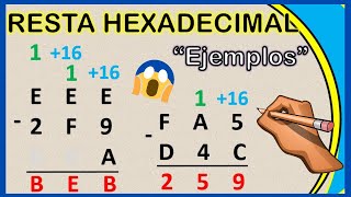 RESTA HEXADECIMAL  Ejemplos Resueltos 2 ✔ 💥 [upl. by Fillian]