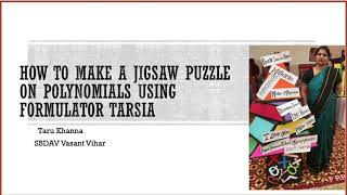 How to create Mathematical Jigsaw Puzzle using Formulator Tarsia [upl. by Divd479]