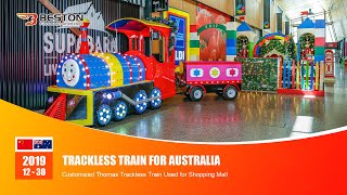 Thomas Trackless Train to Australia Shopping Mall  BestonAmusement [upl. by Dolf]