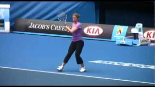 Australian Open 2010  Kim Clijsters practice session [upl. by Ydneh]