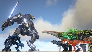 MEGA MEK amp MEK vs ARK DINOSAURS  Cantex [upl. by Sherie]