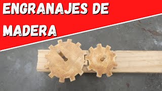 Como hacer engranajes de madera [upl. by Yenittirb]