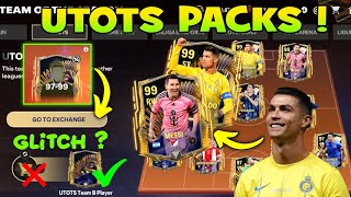 HOW TO GET 99 UTOTS POINTS RONALDO MESSI GLITCH 9799 EXCHANGE PACK OPENING IN EA FC FIFA MOBILE 24 [upl. by Elyssa]