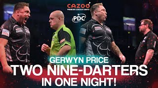 TWO NINEDARTERS IN ONE NIGHT Gerwyn Price strikes perfection TWICE in the same night [upl. by Pauletta]