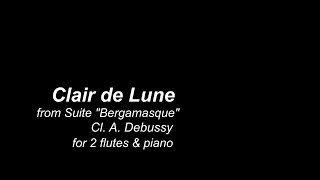 quotClair de Lunequot for 2 flutes amp piano Debussy 月の光 ドビュッシー [upl. by Gross]