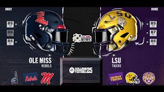 CFB25  OLE MISS REBELS vs LSU TIGERS GAMEPLAY simulation FULL GAME SIM cfb25 ncaaf [upl. by Atnes]