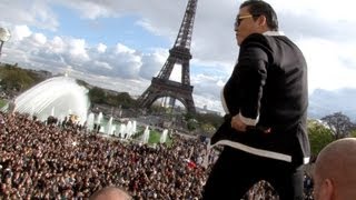 PSY GANGNAM STYLE Paris live flashmob at Trocadero with Cauet NRJ 파리 강남스타일 5112012 [upl. by Thunell]