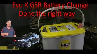 2015 Mitsubishi Lancer Evolution X GSR Battery Change [upl. by Aniral510]